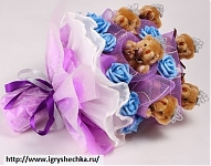 Букет из мягких игрушек "Фиолетовая корона" 4