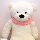 Большой белый медведь "Розовый шарфик" 160 см
