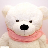 Большой белый медведь "Розовый шарфик" 120 см