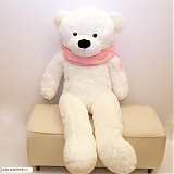 Большой белый медведь "Розовый шарфик" 200см