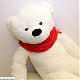Большой белый медведь "Красный шарфик" 200 см