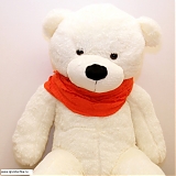 Большой белый медведь "Оранжевый шарфик" 200 см