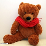 Большой коричневый медведь "Красный шарфик" 120 см