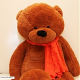 Большой коричневый медведь "Оранжевый шарфик" 120 см