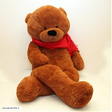 Большой коричневый медведь "Красный шарфик" 200 см