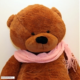 Большой коричневый медведь "Розовый шарфик" 200см