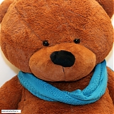 Большой коричневый медведь "Бирюзовый шарфик" 120 см