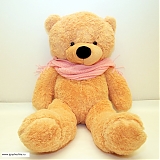 Большой карамельный медведь "Розовый шарфик" 120 см