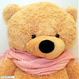 Большой карамельный медведь "Розовый шарфик" 160 см