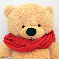 Большой карамельный медведь "Красный шарфик" 200 см