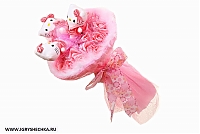 Букет измягких игрушек "Милые котятя розовый-2"  4