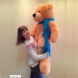 Большой карамельный медведь "Бирюзовый шарфик" 160 см
