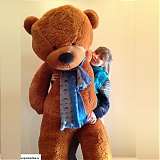Большой коричневый медведь "Синий шарфик" 200 см