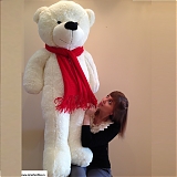 Большой белый медведь "Красный шарфик" 160 см
