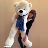 Большой белый медведь "Синий шарфик" 160 см