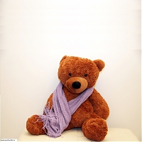 Большой коричневый медведь "Фиолетовый шарфик" 120 см
