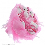 Букет из мягких игрушек Котята розовый 2