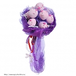 Букет из мягких игрушек Фиолетовые хрюшки 2